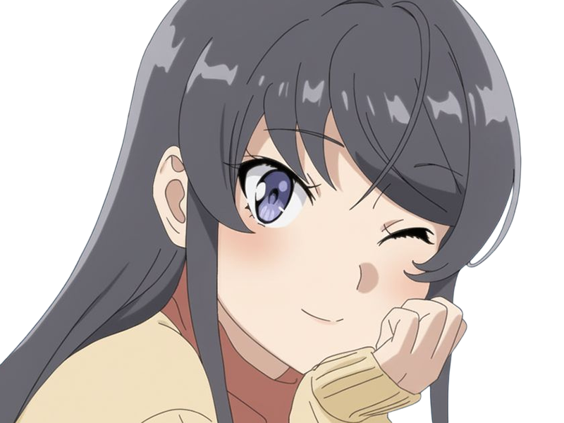 Sticker sakurajima mai seishun buta yarou aobuta anime manga waifu femme actrice lyceenne bunny girl cheveux noirs yeux violets par Dark-63