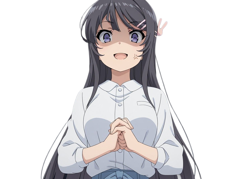 sakurajima mai seishun-buta-yarou aobuta anime manga waifu femme actrice lyceenne bunny girl cheveux-noirs yeux-violets