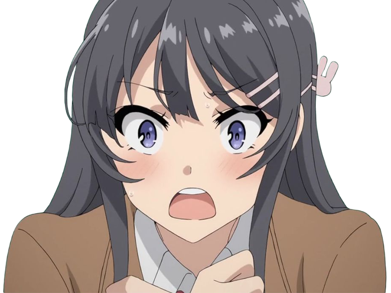 Sticker sakurajima mai seishun buta yarou aobuta anime manga waifu femme actrice lyceenne bunny girl cheveux noirs yeux violets par Dark-63