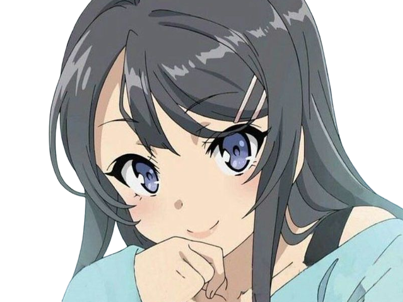Sticker sakurajima mai seishun buta yarou aobuta anime manga waifu femme actrice lyceenne bunny girl cheveux noirs yeux violets par Dark-63