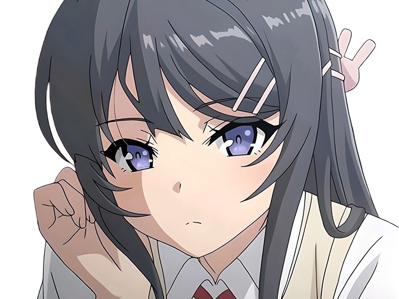 sakurajima mai seishun-buta-yarou aobuta anime manga waifu femme actrice lyceenne bunny girl cheveux-noirs yeux-violets