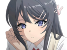 sakurajima-mai-seishun-buta-yarou-aobuta-anime-manga-waifu-femme-actrice-lyceenne-bunny-girl-cheveux-noirs-yeux-violets