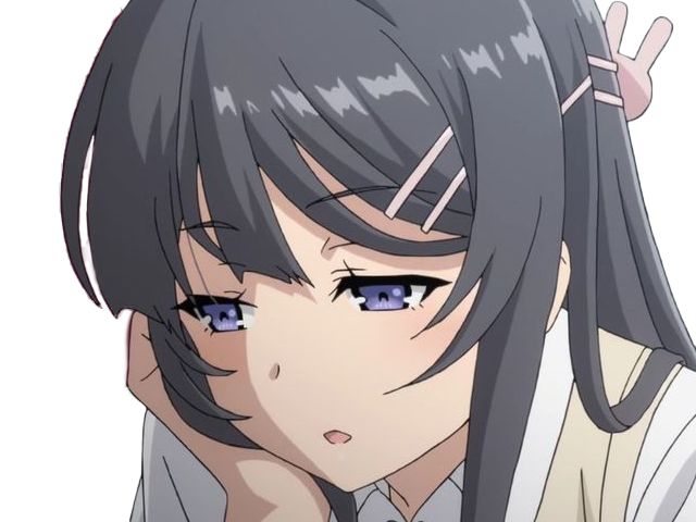 sakurajima mai seishun-buta-yarou aobuta anime manga waifu femme actrice lyceenne bunny girl cheveux-noirs yeux-violets