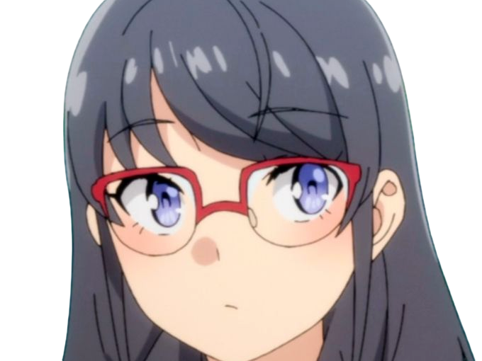 Sticker sakurajima mai seishun buta yarou aobuta anime manga waifu femme actrice lyceenne bunny girl cheveux noirs yeux violets par Dark-63