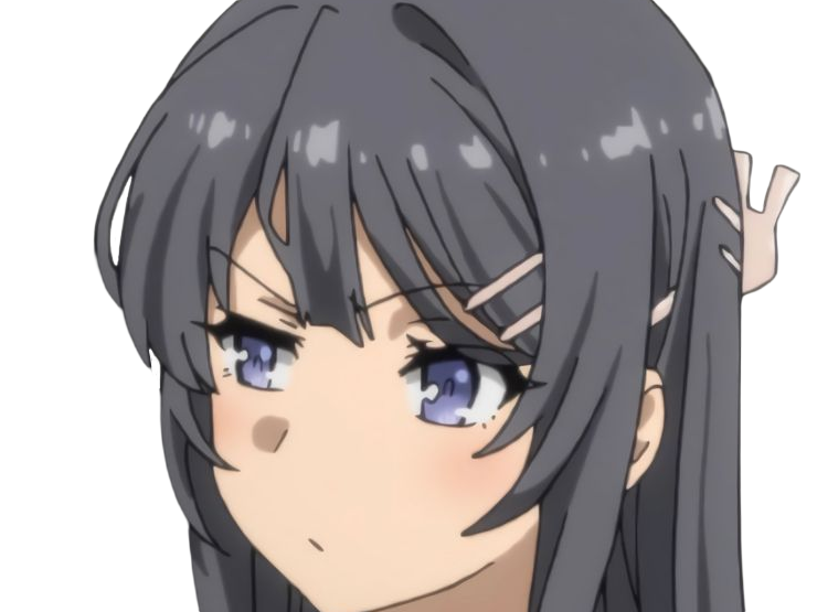 Sticker sakurajima mai seishun buta yarou aobuta anime manga waifu femme actrice lyceenne bunny girl cheveux noirs yeux violets par Dark-63