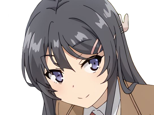 Sticker sakurajima mai seishun buta yarou aobuta anime manga waifu femme actrice lyceenne bunny girl cheveux noirs yeux violets par Dark-63