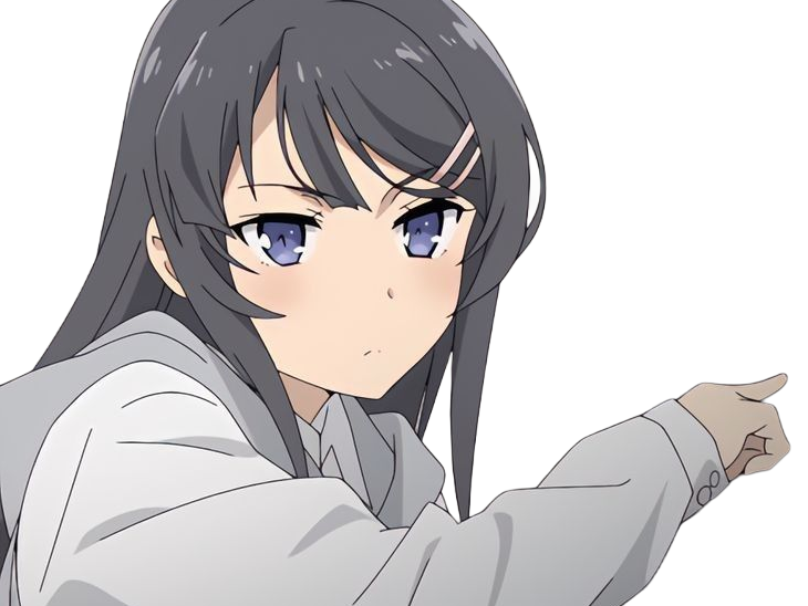 sakurajima mai seishun-buta-yarou aobuta anime manga waifu femme actrice lyceenne bunny girl cheveux-noirs yeux-violets