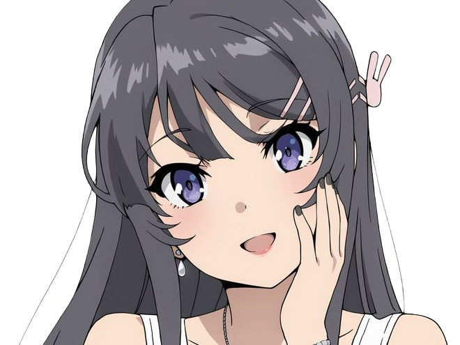 sakurajima mai seishun-buta-yarou aobuta anime manga waifu femme actrice lyceenne bunny girl cheveux-noirs yeux-violets