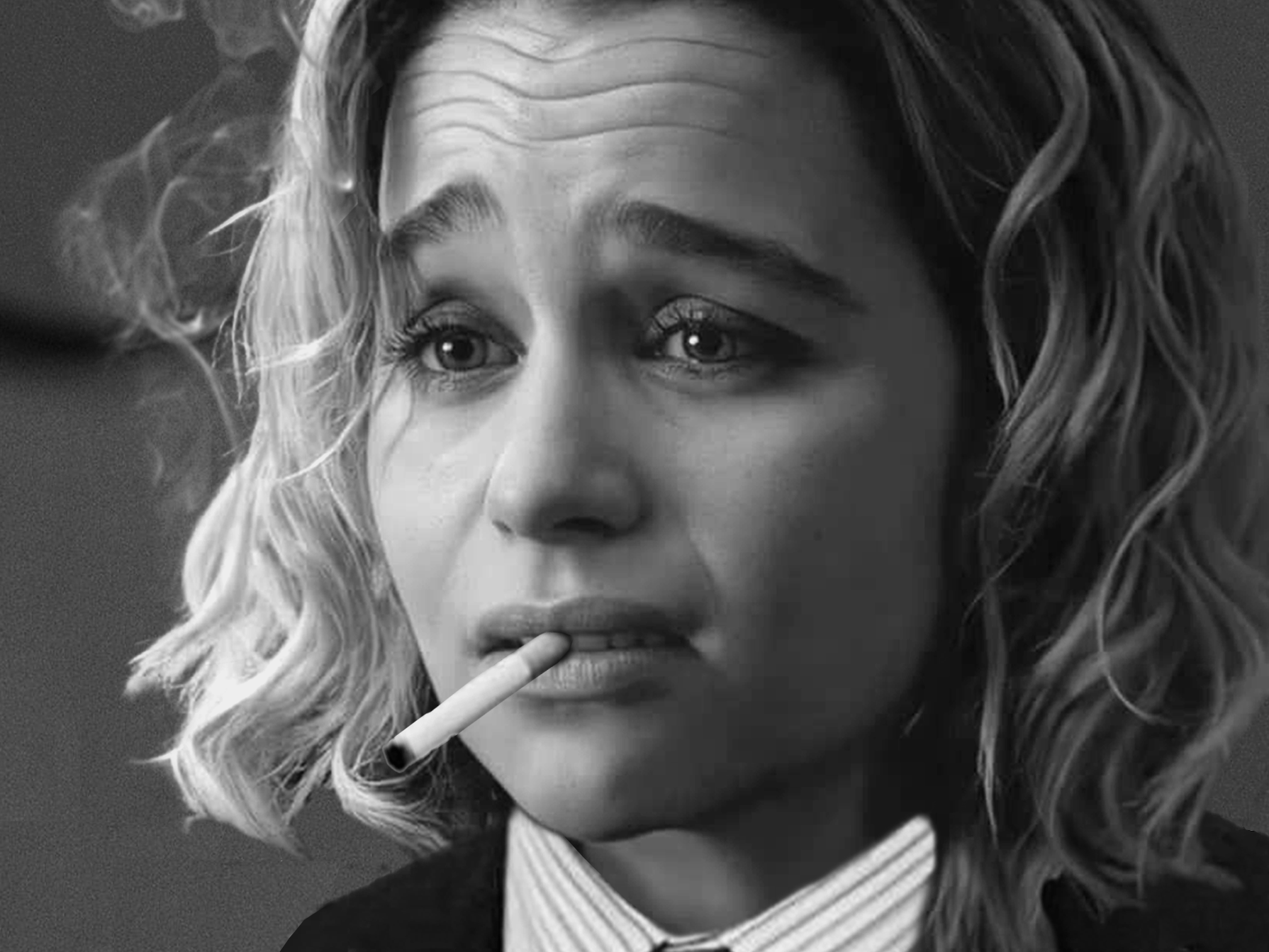 emilia clarke dany noir et blanc fume cigare chirac jacques actrice blonde isobel petite britannique