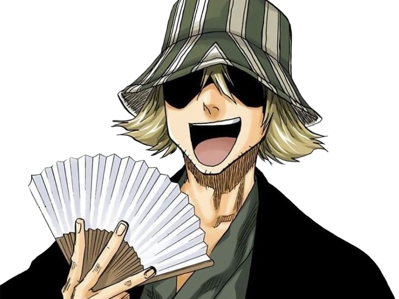 kisuke urahara bleach anime manga shinigami capitaine 12eme-division exile scientifique chapeau homme cheveux-blonds yeux-gris