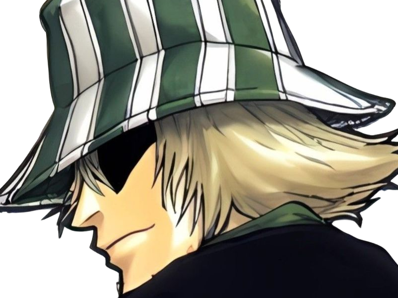 kisuke urahara bleach anime manga shinigami capitaine 12eme-division exile scientifique chapeau homme cheveux-blonds yeux-gris