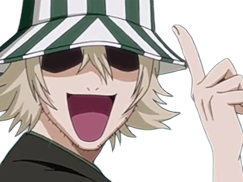 kisuke urahara bleach anime manga shinigami capitaine 12eme-division exile scientifique chapeau homme cheveux-blonds yeux-gris