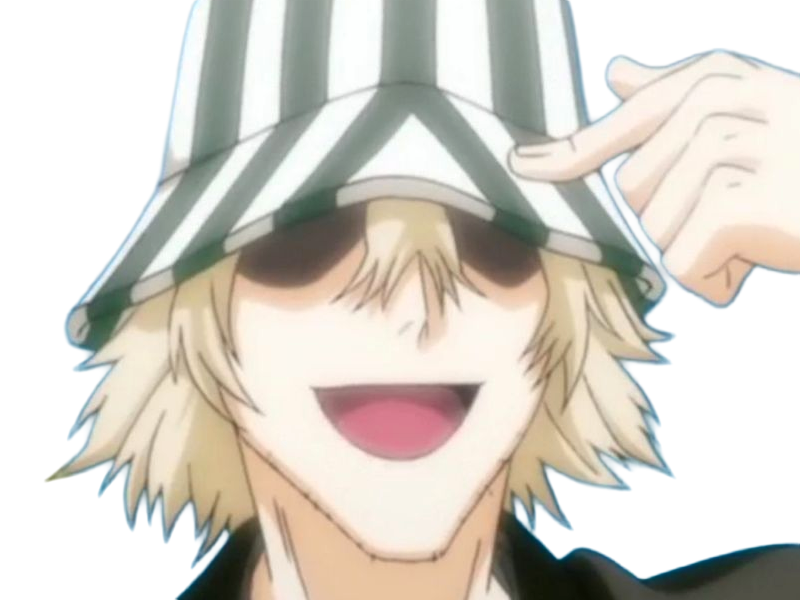 kisuke urahara bleach anime manga shinigami capitaine 12eme-division exile scientifique chapeau homme cheveux-blonds yeux-gris