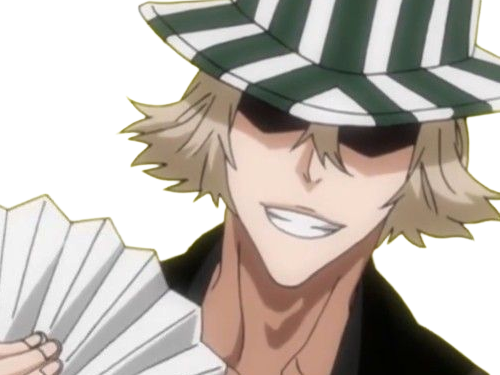 kisuke urahara bleach anime manga shinigami capitaine 12eme-division exile scientifique chapeau homme cheveux-blonds yeux-gris