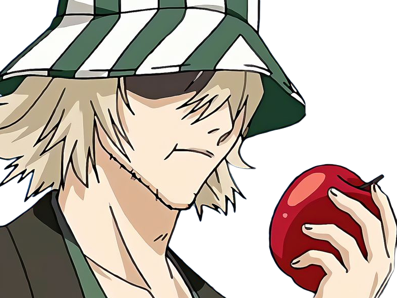 kisuke urahara bleach anime manga shinigami capitaine 12eme-division exile scientifique chapeau homme cheveux-blonds yeux-gris