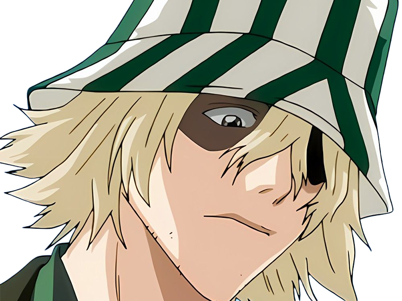kisuke urahara bleach anime manga shinigami capitaine 12eme-division exile scientifique chapeau homme cheveux-blonds yeux-gris