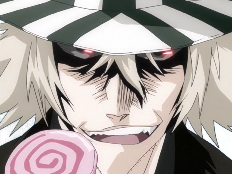 kisuke urahara bleach anime manga shinigami capitaine 12eme-division exile scientifique chapeau homme cheveux-blonds yeux-gris