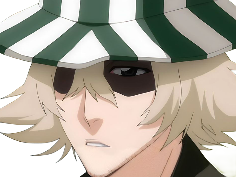 kisuke urahara bleach anime manga shinigami capitaine 12eme-division exile scientifique chapeau homme cheveux-blonds yeux-gris