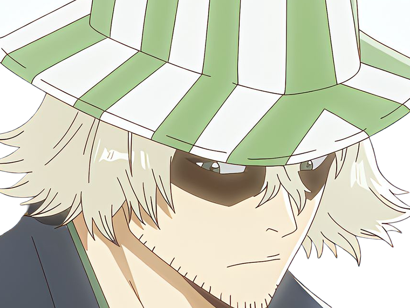 kisuke urahara bleach anime manga shinigami capitaine 12eme-division exile scientifique chapeau homme cheveux-blonds yeux-gris