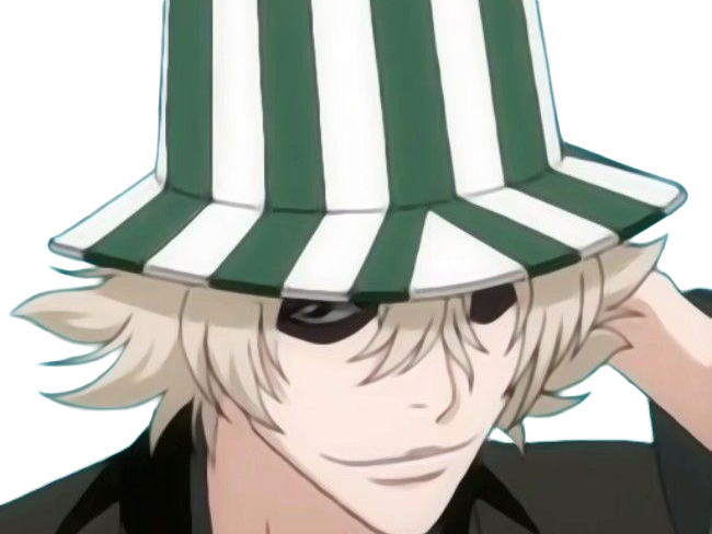 kisuke urahara bleach anime manga shinigami capitaine 12eme-division exile scientifique chapeau homme cheveux-blonds yeux-gris