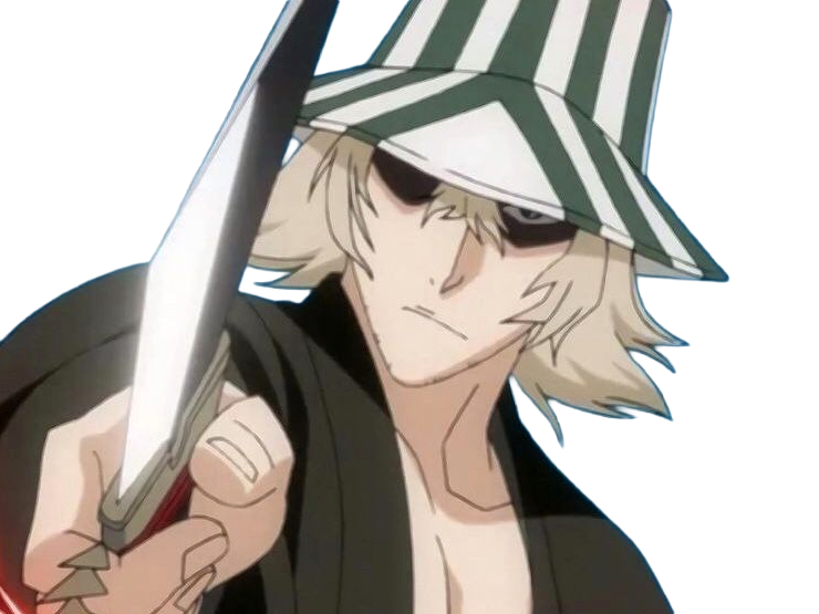 kisuke urahara bleach anime manga shinigami capitaine 12eme-division exile scientifique chapeau homme cheveux-blonds yeux-gris