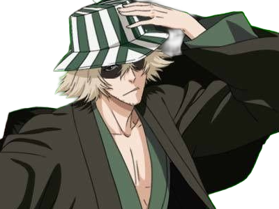 kisuke urahara bleach anime manga shinigami capitaine 12eme-division exile scientifique chapeau homme cheveux-blonds yeux-gris