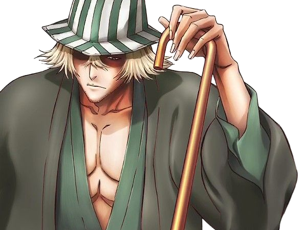 kisuke urahara bleach anime manga shinigami capitaine 12eme-division exile scientifique chapeau homme cheveux-blonds yeux-gris
