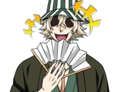 kisuke urahara bleach anime manga shinigami capitaine 12eme-division exile scientifique chapeau homme cheveux-blonds yeux-gris