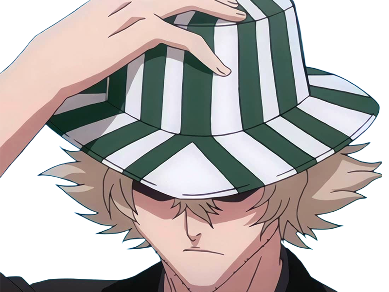 kisuke urahara bleach anime manga shinigami capitaine 12eme-division exile scientifique chapeau homme cheveux-blonds yeux-gris