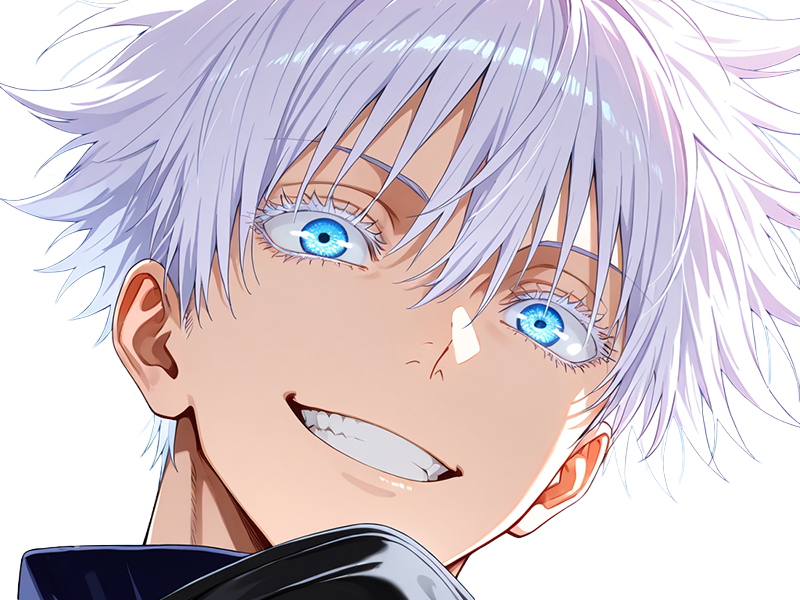 satoru gojo exorciste etudiant classe-s jujutsu kaisen jjk anime manga jeune homme prologue cheveux-blancs yeux-bleus