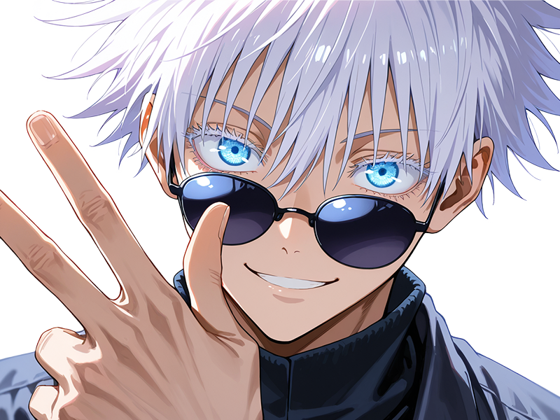 satoru gojo exorciste etudiant classe-s jujutsu kaisen jjk anime manga jeune homme prologue cheveux-blancs yeux-bleus