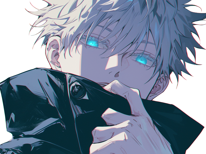 satoru gojo exorciste etudiant classe-s jujutsu kaisen jjk anime manga jeune homme prologue cheveux-blancs yeux-bleus