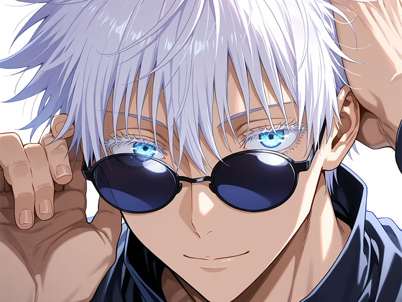 satoru gojo exorciste etudiant classe-s jujutsu kaisen jjk anime manga jeune homme prologue cheveux-blancs yeux-bleus