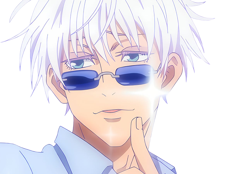 satoru gojo exorciste professeur classe-s jujutsu kaisen jjk anime manga homme le-plus-fort sans-bandeau cheveux-blancs yeux-bleus