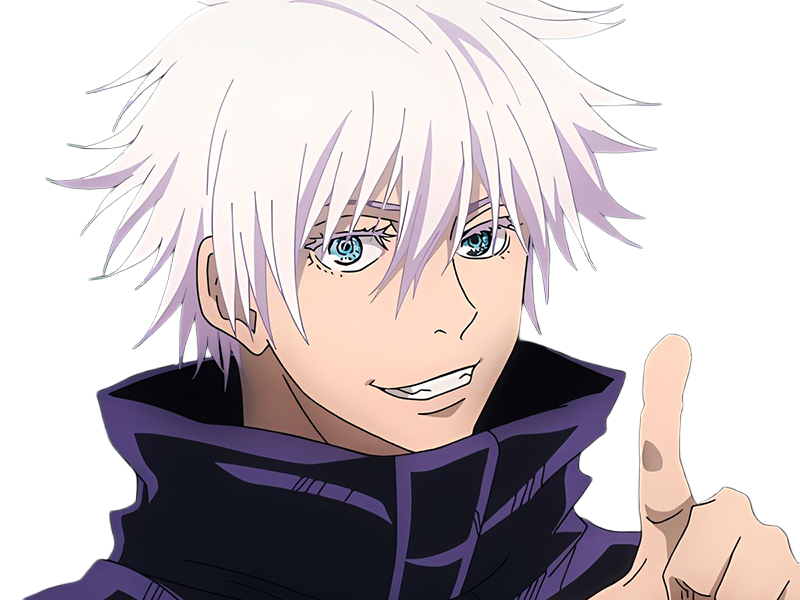 satoru gojo exorciste professeur classe-s jujutsu kaisen jjk anime manga homme le-plus-fort sans-bandeau cheveux-blancs yeux-bleus