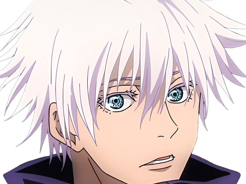 satoru gojo exorciste professeur classe-s jujutsu kaisen jjk anime manga homme le-plus-fort sans-bandeau cheveux-blancs yeux-bleus