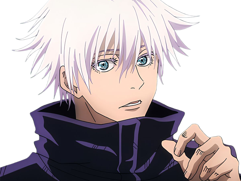 satoru gojo exorciste professeur classe-s jujutsu kaisen jjk anime manga homme le-plus-fort sans-bandeau cheveux-blancs yeux-bleus