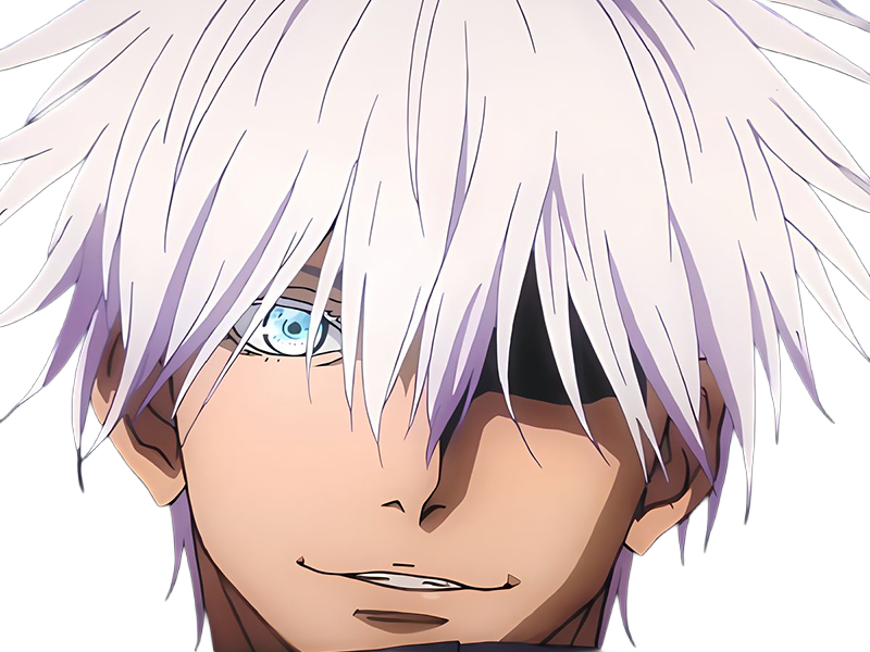 satoru gojo exorciste professeur classe-s jujutsu kaisen jjk anime manga homme le-plus-fort sans-bandeau cheveux-blancs yeux-bleus