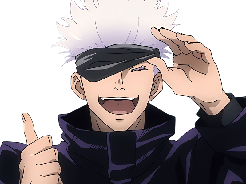 satoru gojo exorciste professeur classe-s jujutsu kaisen jjk anime manga homme le-plus-fort sans-bandeau cheveux-blancs yeux-bleus