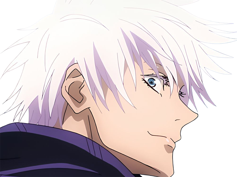 satoru gojo exorciste professeur classe-s jujutsu kaisen jjk anime manga homme le-plus-fort sans-bandeau cheveux-blancs yeux-bleus