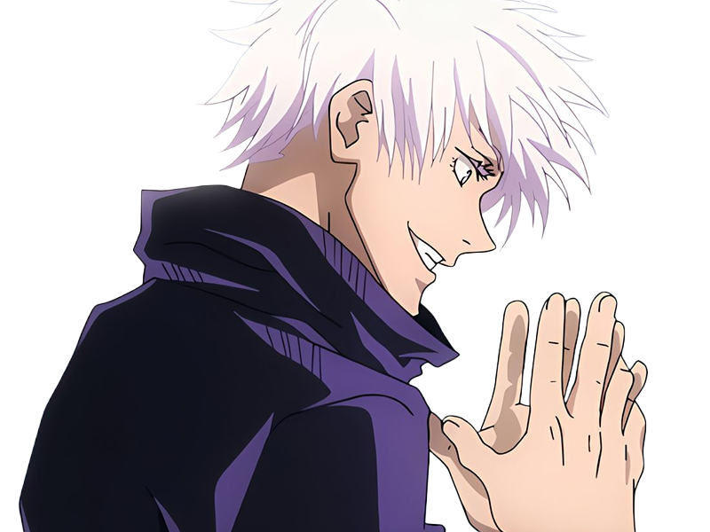 satoru gojo exorciste professeur classe-s jujutsu kaisen jjk anime manga homme le-plus-fort sans-bandeau cheveux-blancs yeux-bleus