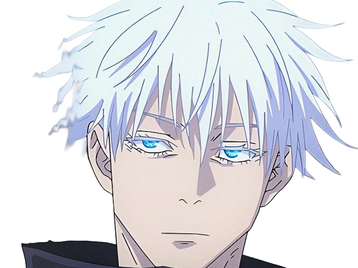 satoru gojo exorciste professeur classe-s jujutsu kaisen jjk anime manga homme le-plus-fort sans-bandeau cheveux-blancs yeux-bleus