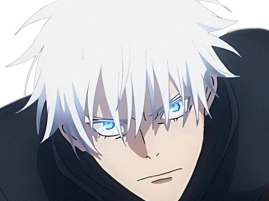 satoru gojo exorciste professeur classe-s jujutsu kaisen jjk anime manga homme le-plus-fort sans-bandeau cheveux-blancs yeux-bleus