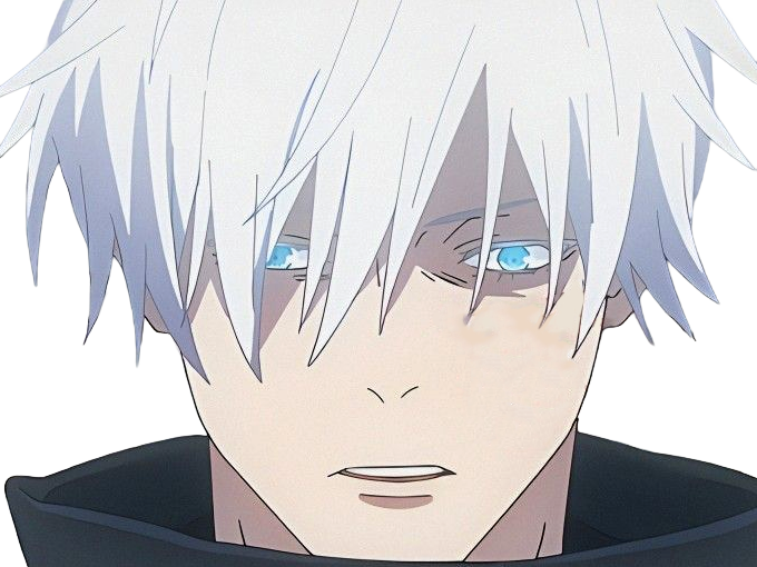 satoru gojo exorciste professeur classe-s jujutsu kaisen jjk anime manga homme le-plus-fort sans-bandeau cheveux-blancs yeux-bleus