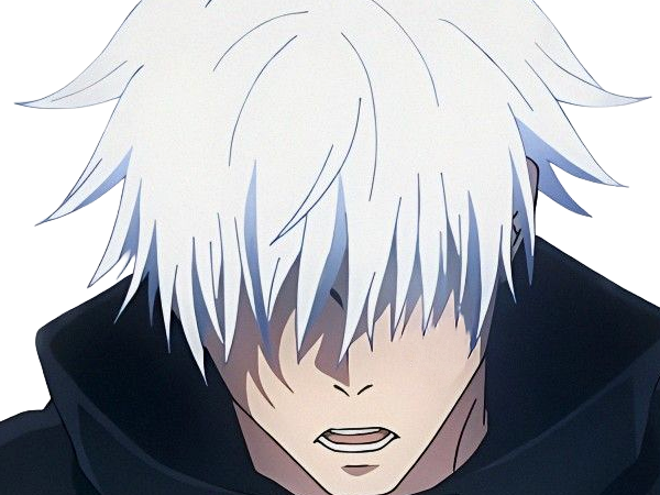 satoru gojo exorciste professeur classe-s jujutsu kaisen jjk anime manga homme le-plus-fort sans-bandeau cheveux-blancs yeux-bleus