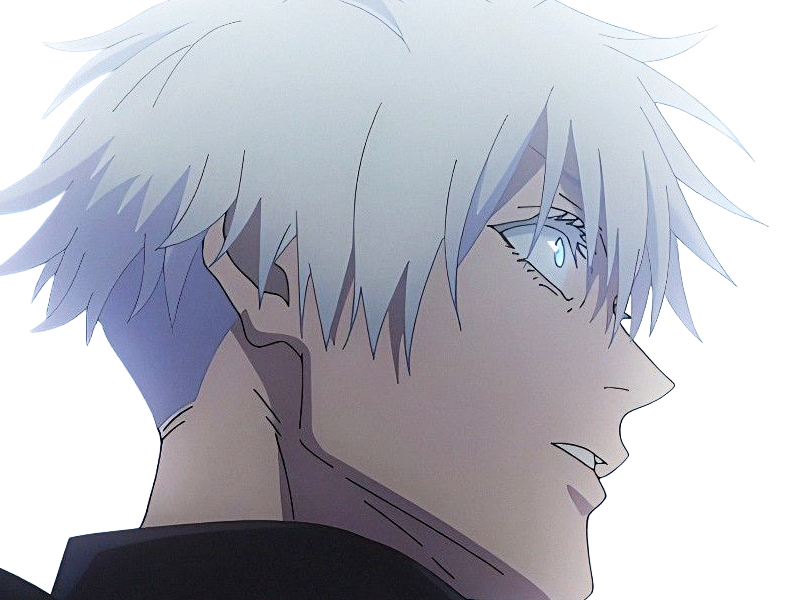 satoru gojo exorciste professeur classe-s jujutsu kaisen jjk anime manga homme le-plus-fort sans-bandeau cheveux-blancs yeux-bleus