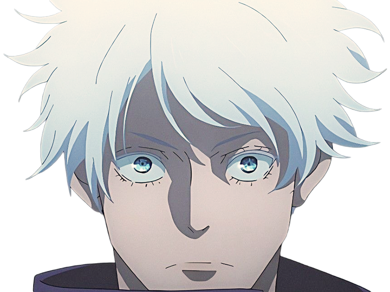 Sticker satoru gojo exorciste professeur classe s jujutsu kaisen jjk anime manga homme le plus fort sans bandeau cheveux blancs yeux bleus par Dark-63