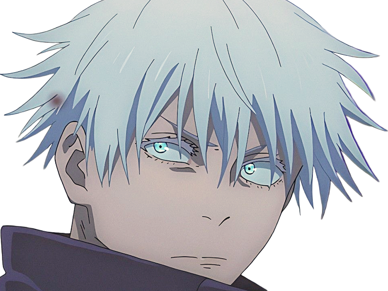 satoru gojo exorciste professeur classe-s jujutsu kaisen jjk anime manga homme le-plus-fort sans-bandeau cheveux-blancs yeux-bleus