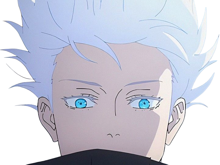 Sticker satoru gojo exorciste professeur classe s jujutsu kaisen jjk anime manga homme le plus fort sans bandeau cheveux blancs yeux bleus par Dark-63
