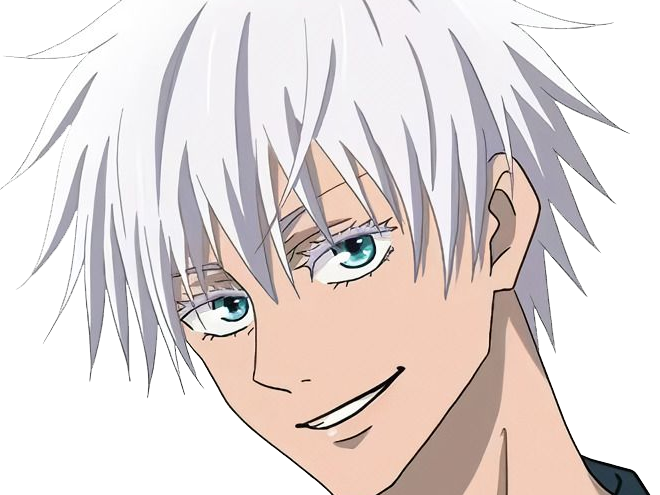 satoru gojo exorciste professeur classe-s jujutsu kaisen jjk anime manga homme le-plus-fort sans-bandeau cheveux-blancs yeux-bleus